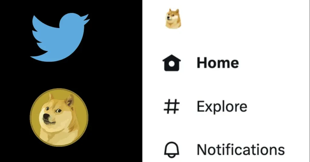 Twitter changed its logo to dogecoin