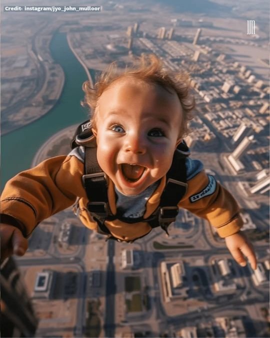 ai generated babies doing skydiving